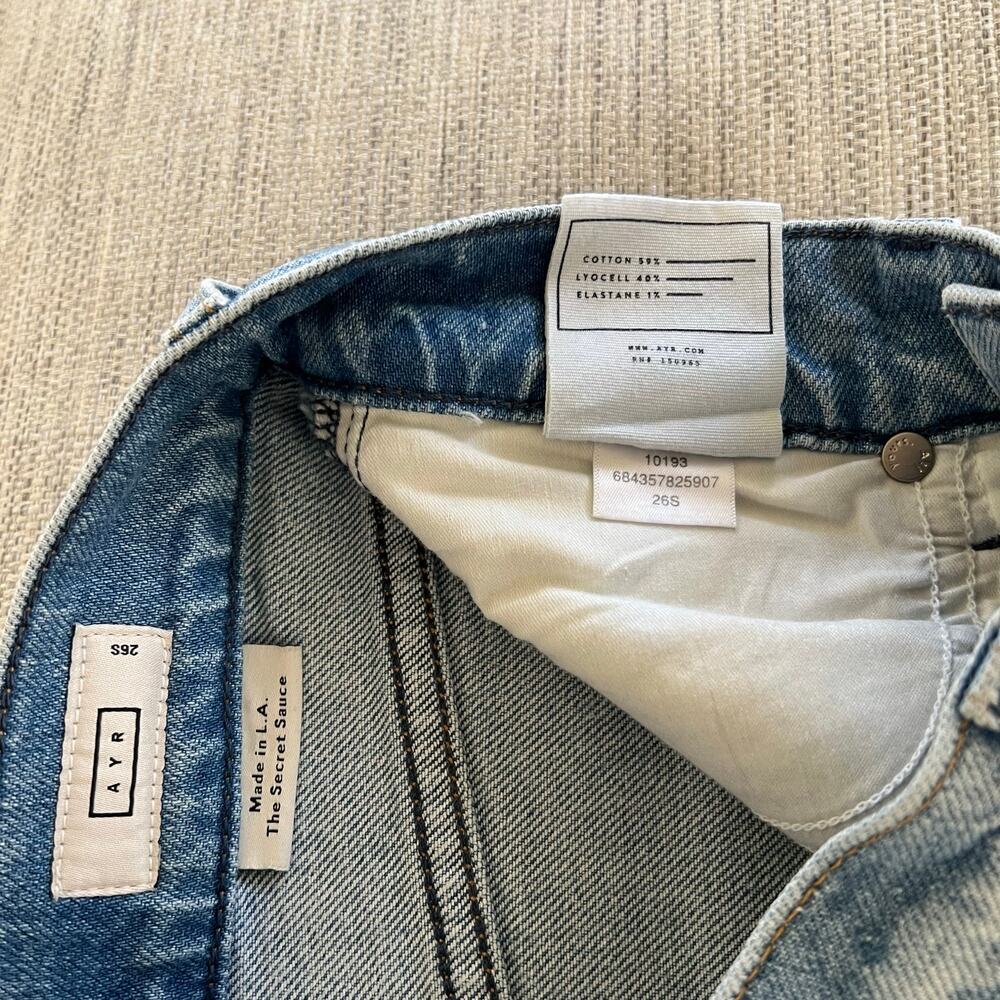AYR The Secret Sauce Jeans Heirloom Wash 26S Relaxed Straight Leg Light Blue - Picture 6 of 8